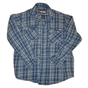 Craftsman Blue Flannel Plaid Shirt Medium Flannel Shirt Plaid Long Sleeve